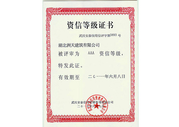 资信等级证书 
